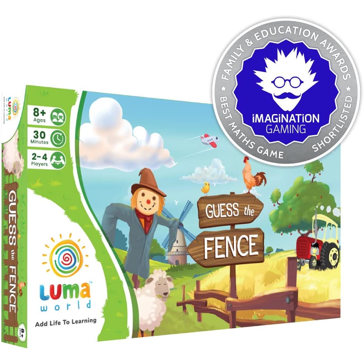 Luma World STEM Educational Board Game Guess the Fence Ages 8+ Learn Shapes, Geometry and Creativity Cute Farm Theme Great for Families 2 Players