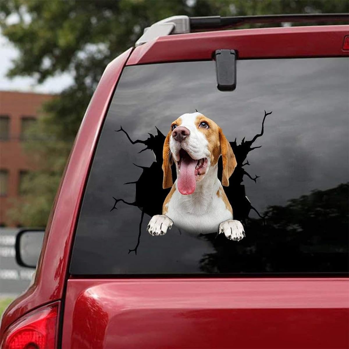 Ocean Gifts Beagle Car Decals Dog Car Stickers Set of 2 Realistic Beagle Stickers Car Window Wall Series 64 Sizes 8" x 8"