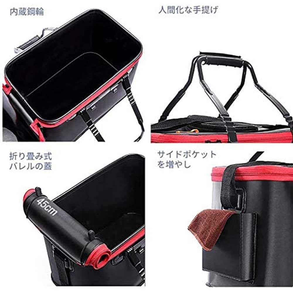 HIKER Fishing Bucket Water Pump Foldable Bucket Fishing Tackle Outdoor Folding EVA Water Pail Large Capacity (45cm 28L)