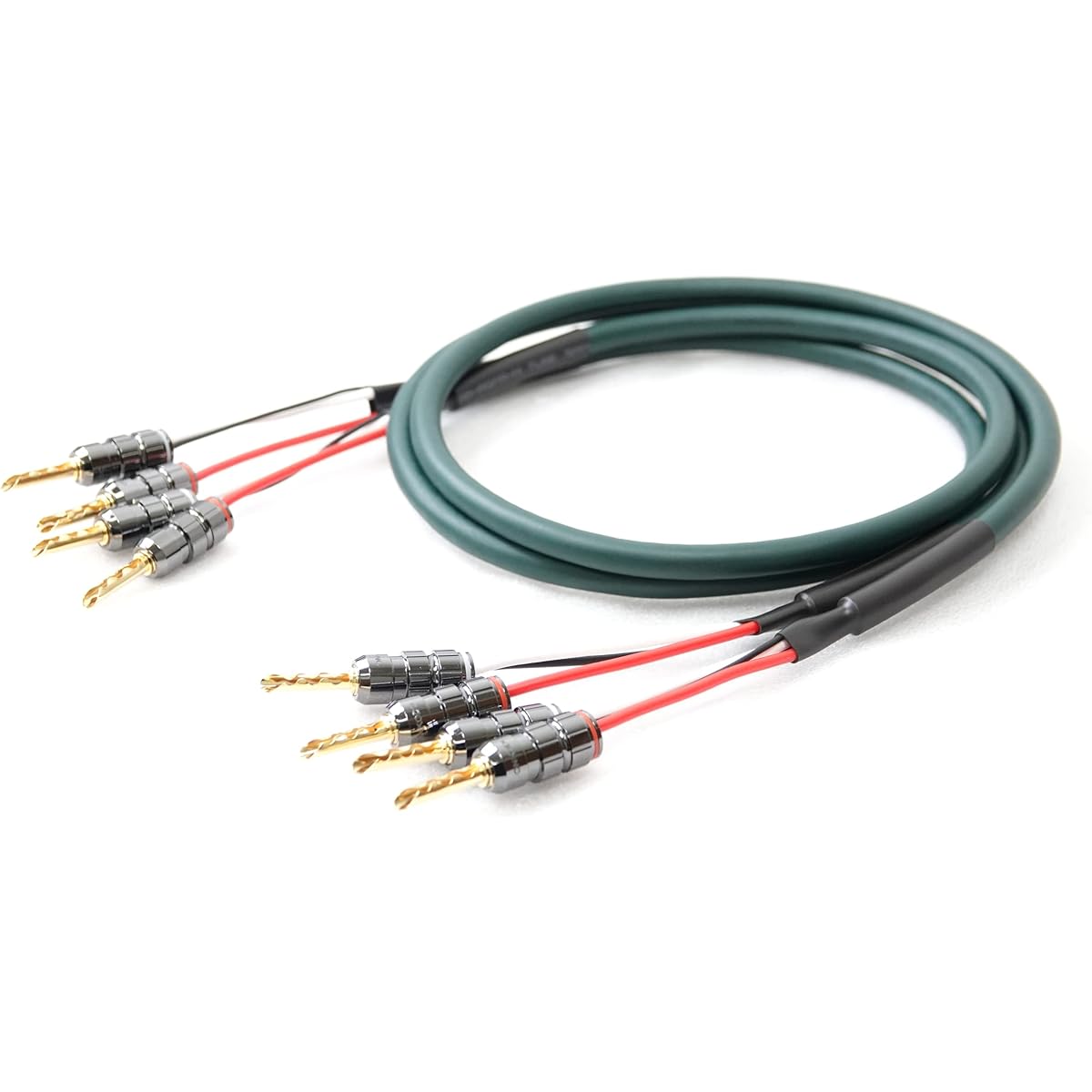 FURUTECH FS-15S Solid Wire 2-Core + Shielded Wire Beryllium Copper Gold Plated Speaker Cable with Banana Plugs Set of 2 (1.25m)