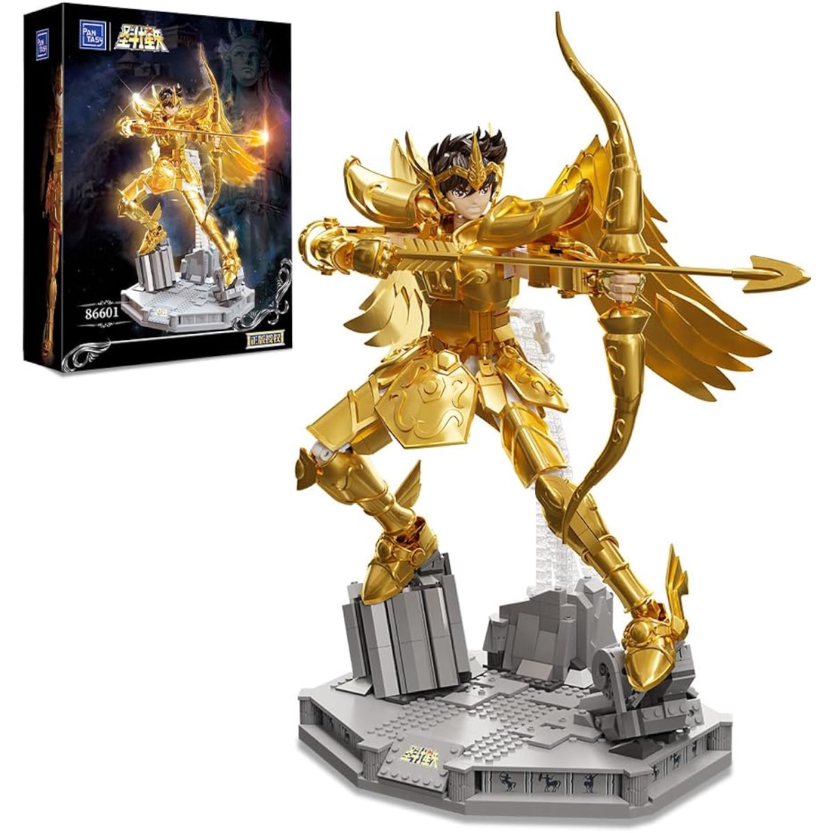 BRICKKK PANTASY Saint Seiya Building Brick Set Sagittarius Aiolos Action Figure Building Kit for Adults Collectible Model for Home and Office Soul of Gold - Saint Seiya Cloth Myth EX Building Blocks