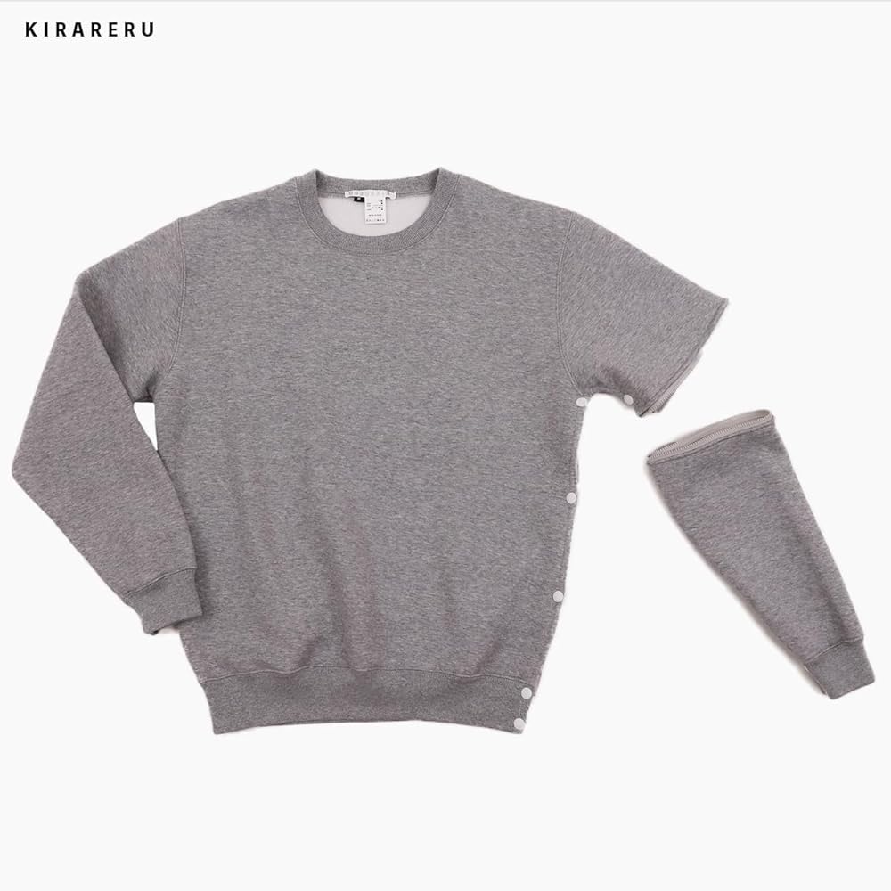 [KIRARERU] Warm sweatshirt [for fractures on the left side] (unisex) Clothes specifically for fractures Clothes for when you break your arm Clothes for when you fracture your shoulder Clothes for when you fracture your collarbone
