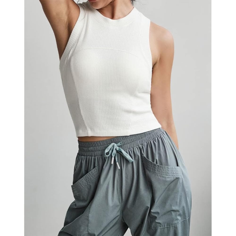 [and-L] Yoga Wear Tops Tank Top Short Length Women's Racerback Cropped Length Sweat Absorbent Quick Drying Hot Yoga