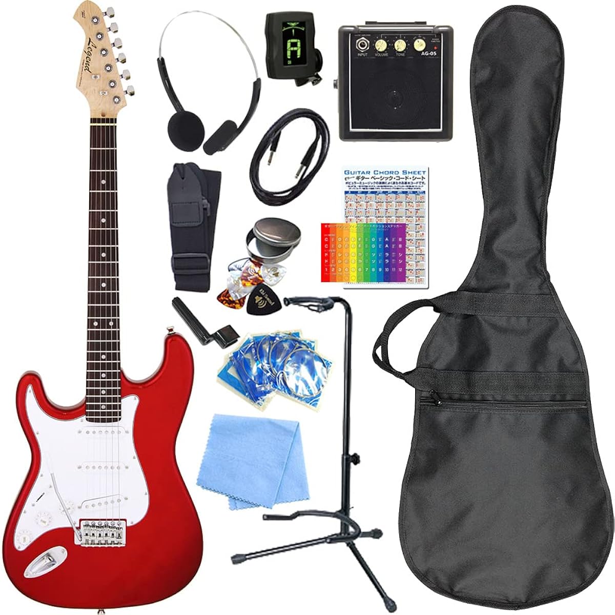 Legend LST-Z LH CA Electric Guitar Left-Handed Beginner Mini Amp Included 15-Piece Set Stratocaster Type [98765]