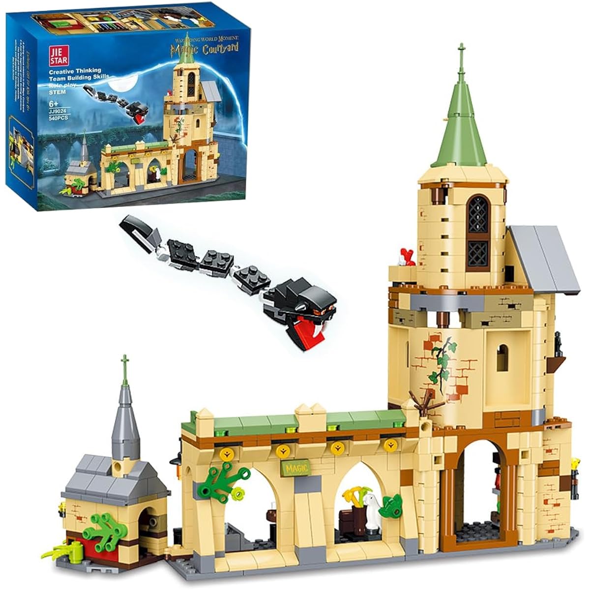 MISINI M6015 Magic Courtyard Building Blocks Set 540 Pieces MOC Creative Blocks Castle Tower Toy Kit STEM Gifts for Kids/Adults/Men (MISINI M6015)