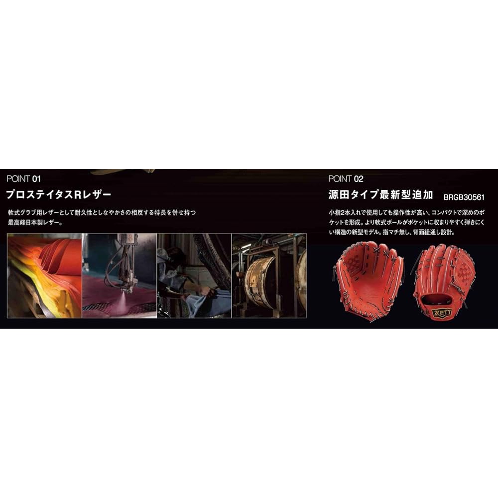 ZETT Soft Baseball Glove (Glove) Prostatus Sosuke Genda Player Type Second/Short Right Thrower Size: 4 BRGB30250