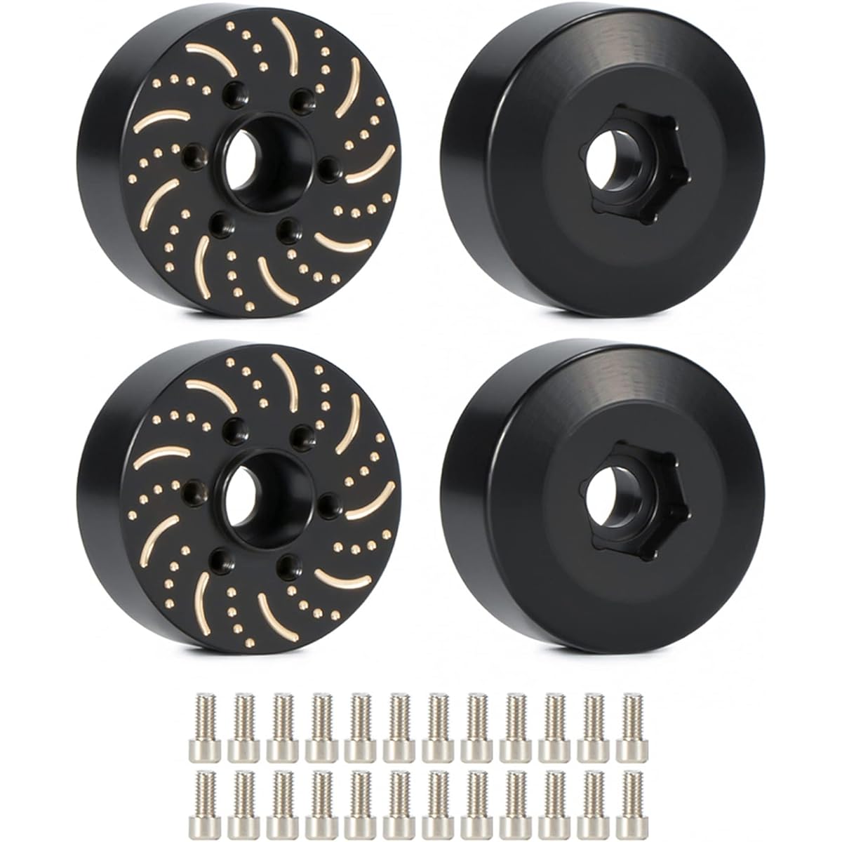 1/10 RC Crawler Brass Weights RC Brass Weights 12mm Hex Brake Disc Wheel Adapter 1.9/2.2 Beadlock Rim SCX10 Capra TRX4 TRX6 VS4-10 Gen8 Element RC Enduro (RC Brass Weights 15mmx4)