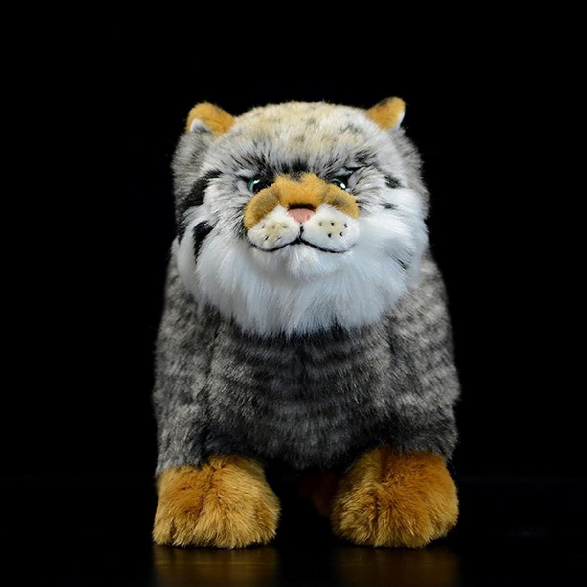 Small Heart Simulation Pallas Cat Plush Toy 12.6 Inch Super Realistic Kitty Stuffed Animal Soft Cute Kids Birthday Gift Decorative Pillow for All Occasions and Ages