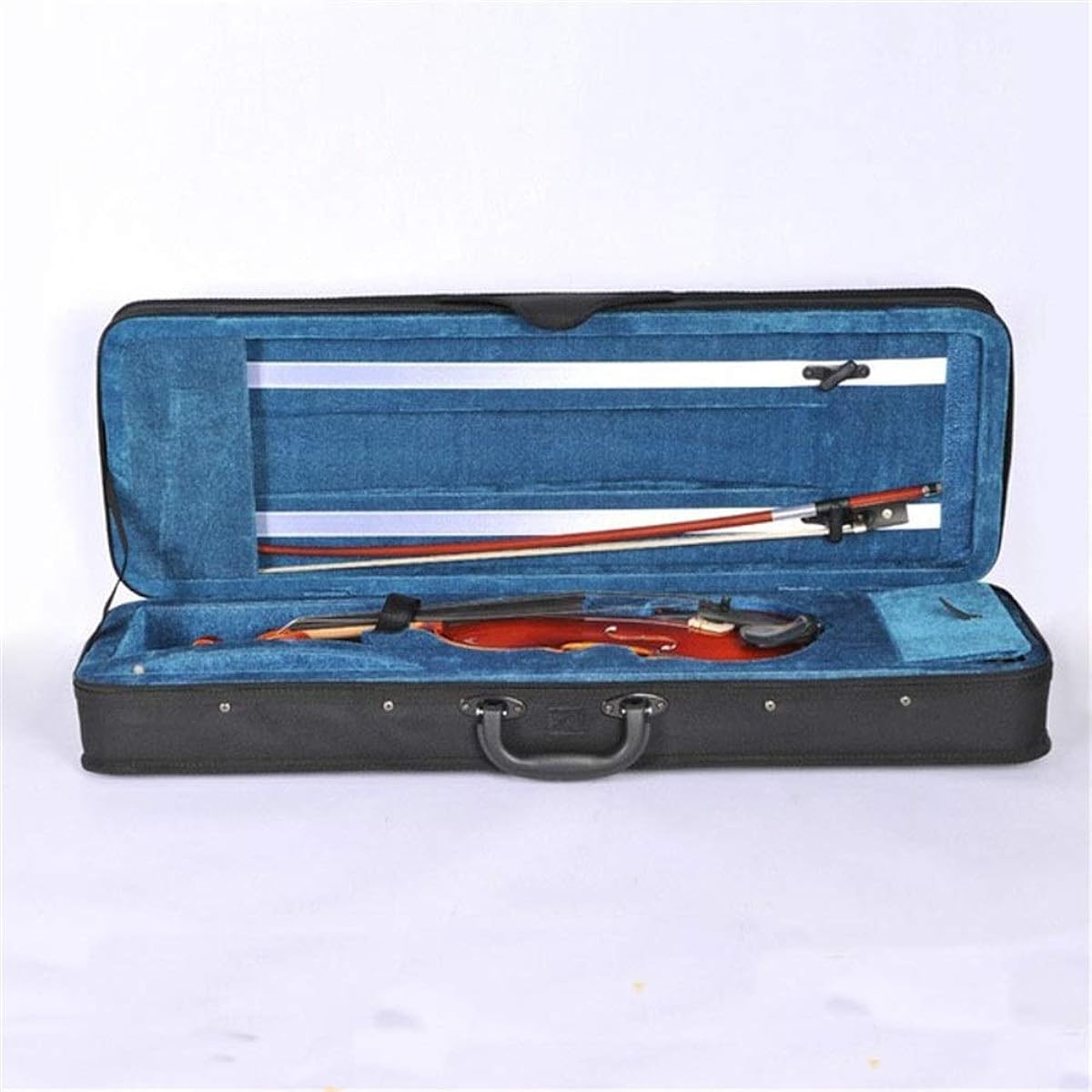 Violin Case Super Lightweight Portable Full Size Violin Case Oval Violin Hard Case Bag Cover with Backpack Straps Sturdy Lightweight Pressure Resistant (Color: Black, Size: 1/2)