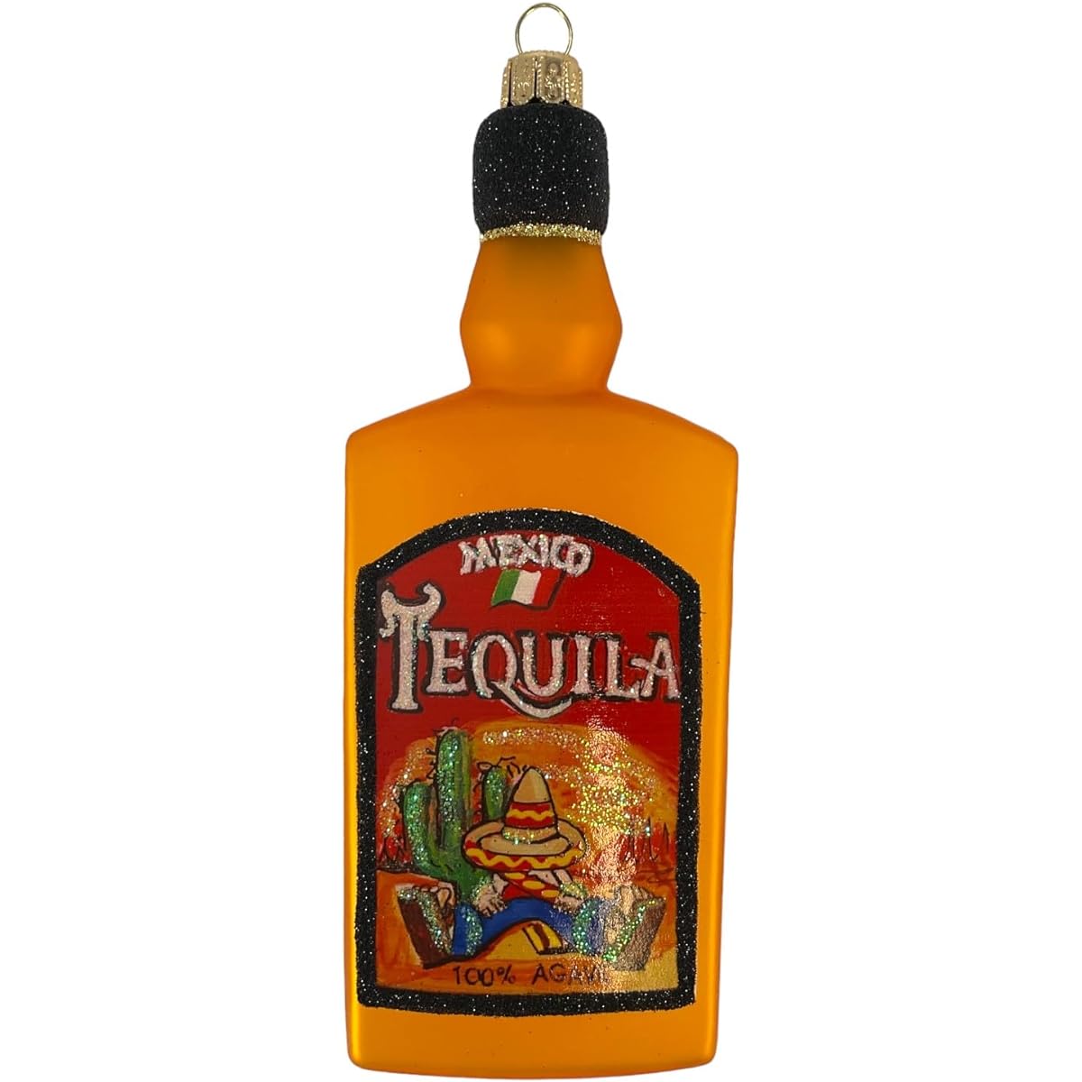 Mexican Tequila Bottle Polish Blown Glass Christmas Ornament Tree Decoration