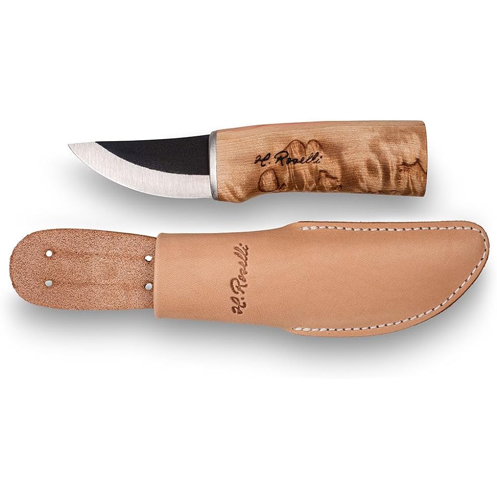 Roselli Grandfather Hunting Knife R120 Puukko [Roselli Woots] [Curly Birch] Grandfather Finland Puukko