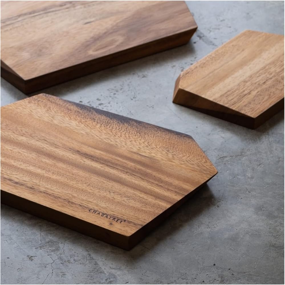 Swanson Shoji Chabatree EDGE Cutting Board Wooden Acacia Cutting Board L Asymmetric Left and Right Asymmetric Outdoor Camping CU-139