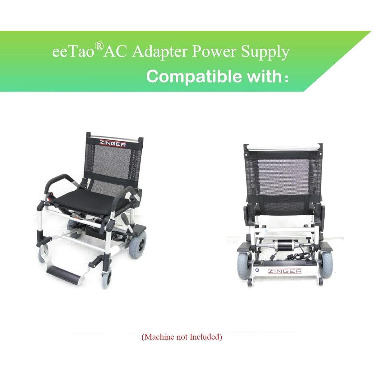 eeTao AC/DC Adapter Charger Zinger Model ZR-10.1 ZR-101 ZR101 HP1202L3(2A) HP1202L3 2A HP1202L32A 36V 10.5Ah Lithium Ion Battery Pack for Chair Travel Electric Scooter Wheelchair Power