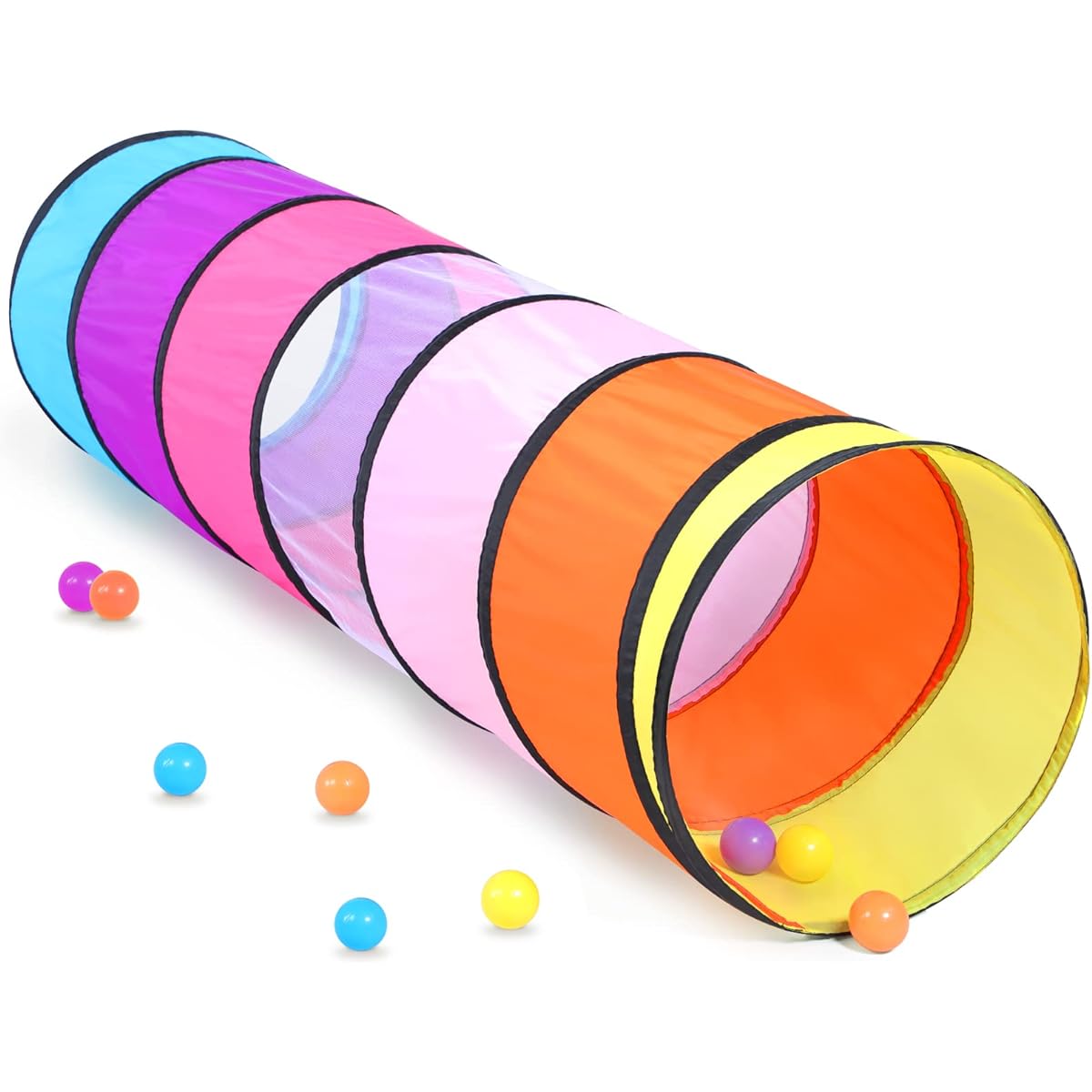 Colorful Play Tent Tunnel for Babies Toddlers Kids Mesh Window Indoor Outdoor Pop-up Tunnel Toy Gift