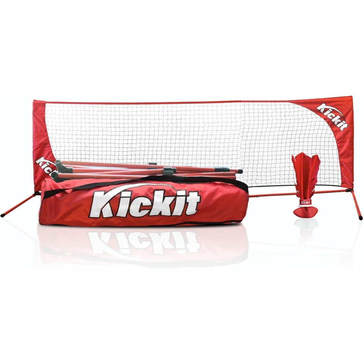 Kickit Sport-Pack | Soccer Meets Badminton | Portable Easy Setup Net & Kick-It Shuttlecock | Play Outdoor/Indoor/Backyard/Beach/Tailgate