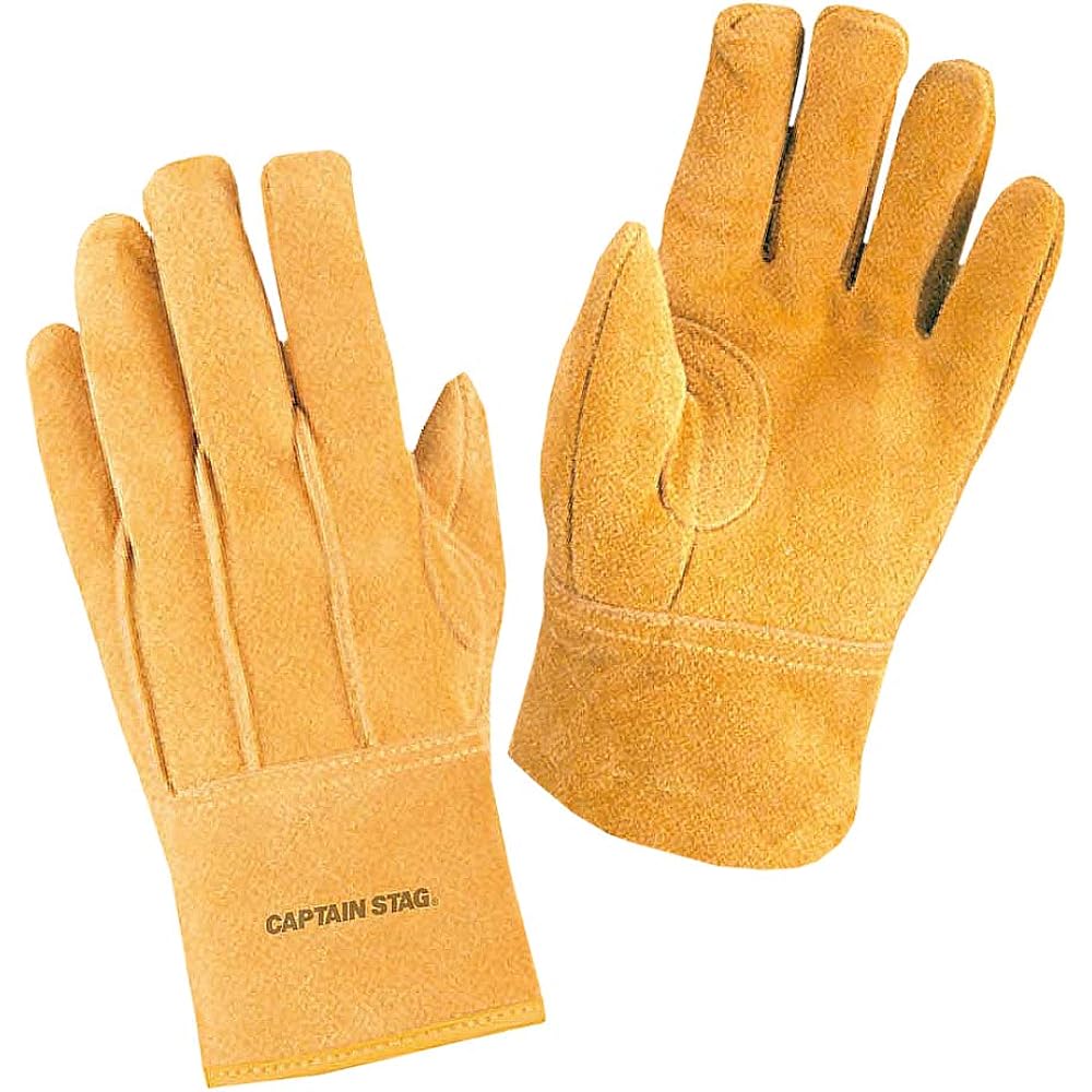 CAPTAIN STAG Outdoor Camping BBQ Soft Leather Gloves Gloves Cowhide
