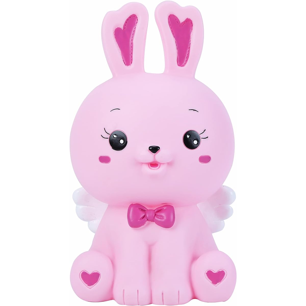 H&W Lovely Bunny Coin Piggy Bank, Shatterproof Rabbit Piggy Bank, Creative Money Bank, Holds 800 Coins, Bit Day Gift, Pink (WK21-D6)