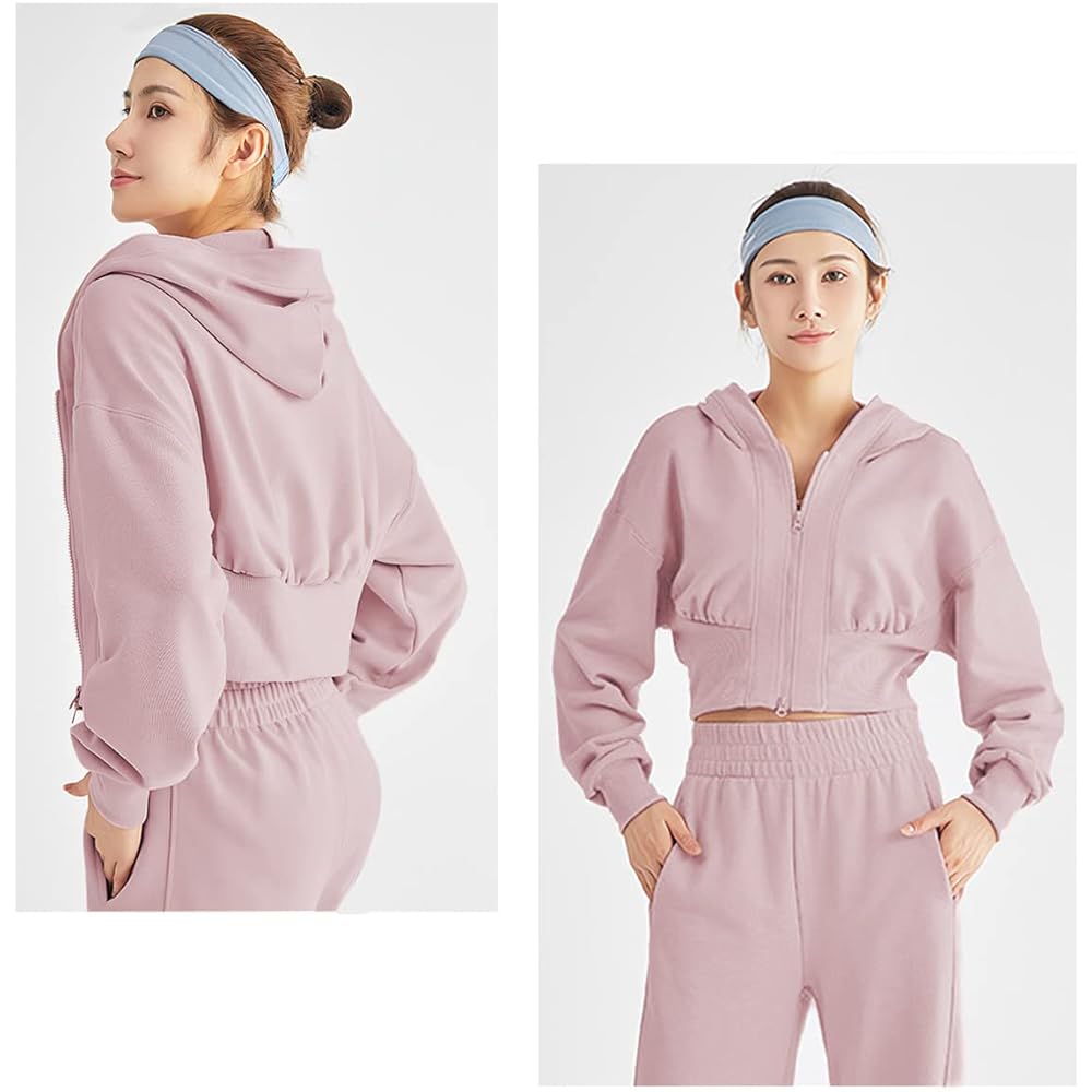 [VEROMAN] Parka Short Length Women's Sportswear Long Sleeve Tops with Zipper Yoga ppi-lse19