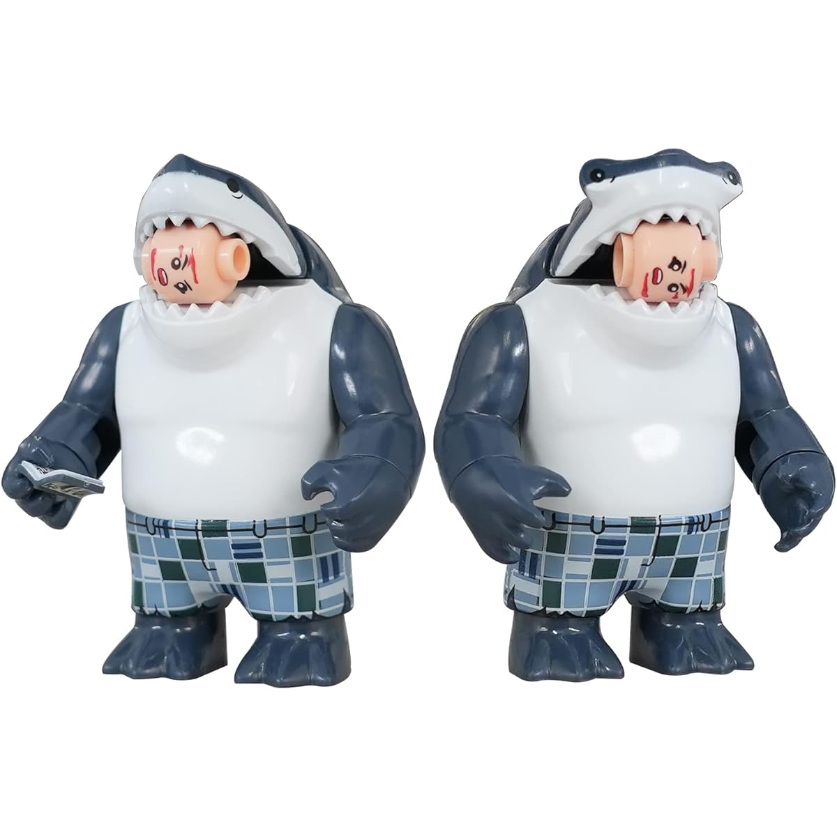MOOXI-MOC Movie Superhero Sharkman Mini Figure Set Mini Action Figure Shark King Building Blocks for Movie Fans (2 Pieces)