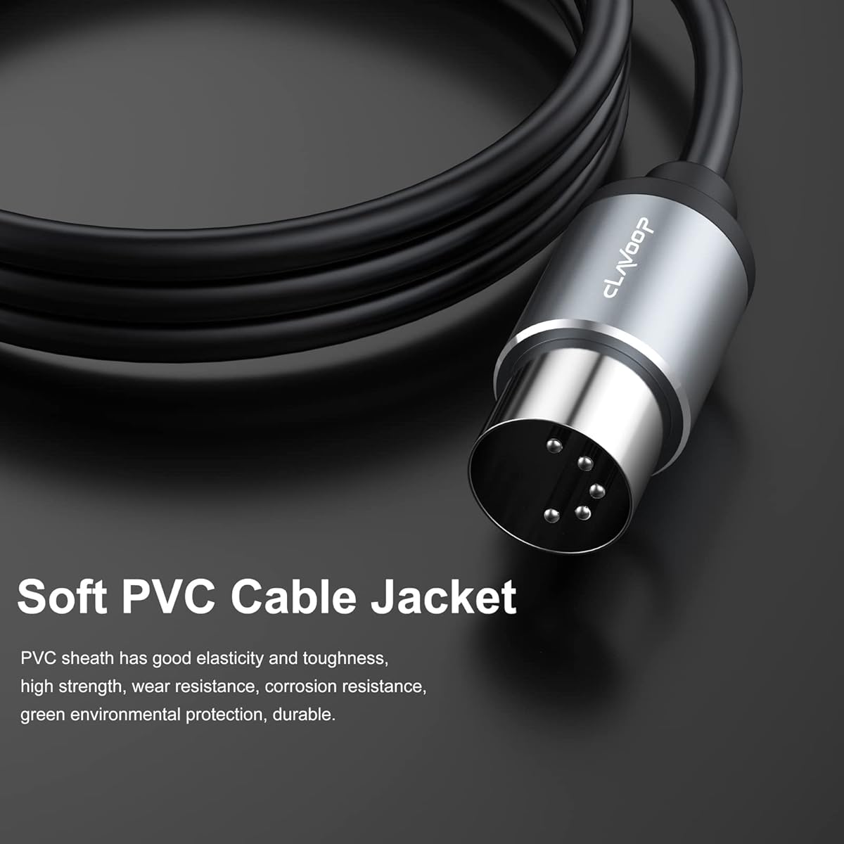 CLAVOOP MIDI Cable CM008 (3 feet, 5 pack)