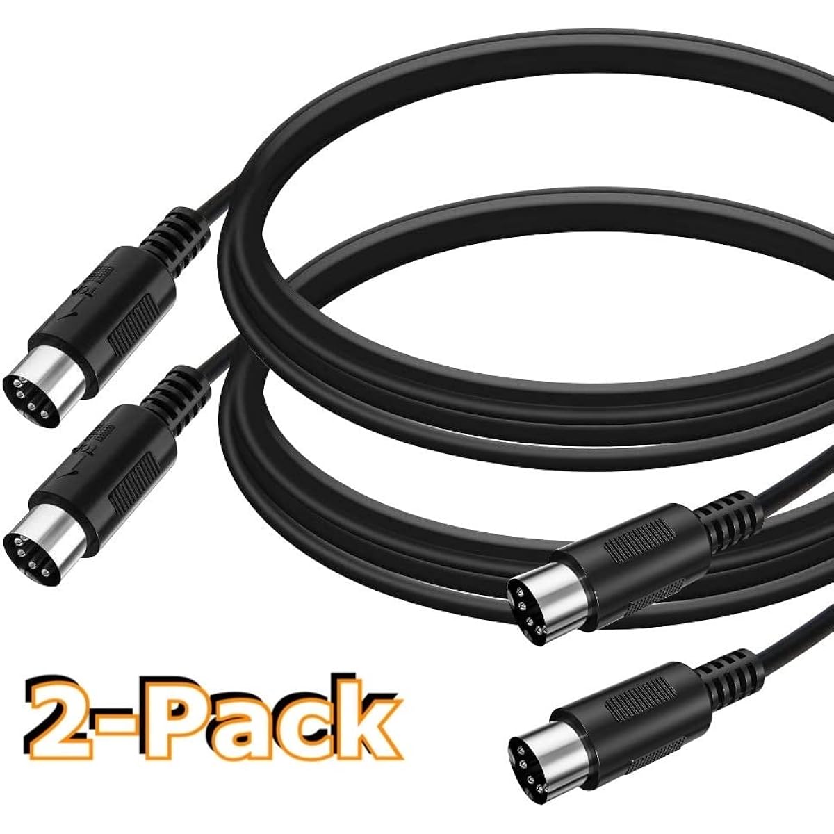 CBUS MIDI Cable 2 Pack 10ft Male to Male 5 Pin MIDI Cable for Keyboard Synthesizer Controller Rack Synth External Sound Card Sampler Drum Machine Workstation Hardware Sequencer