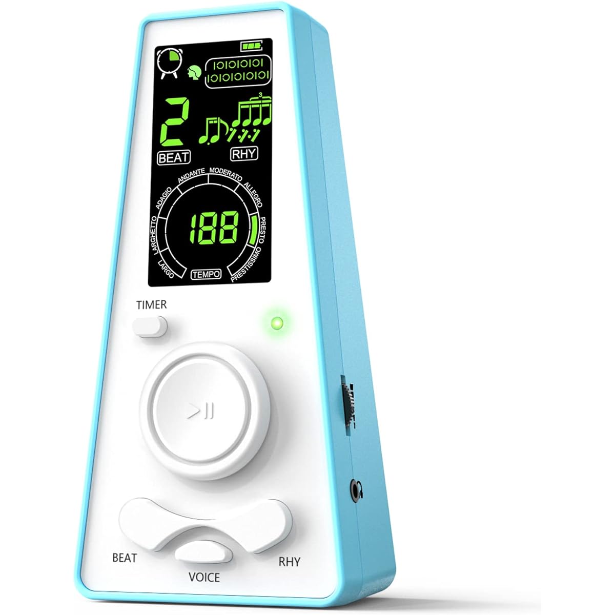 Electronic Digital Metronome for Musicians Piano Guitar Violin Instrument Volume & Beat Speed Adjustable Universal (Blue)
