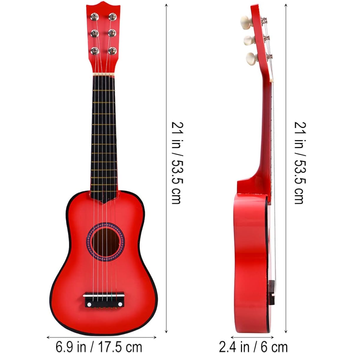 STOBOK Acoustic Guitar 21 Inch Guitar 6 String Vintage Style Acoustic Guitar Classical Wood Folk Guitar Musical Instrument Children Beginner Guitar Ukulele (Pink)