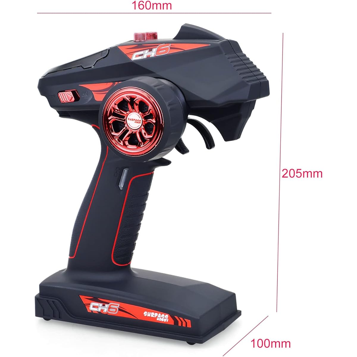 Surpass Hobby 6CH Transmitter Remote Control 2.4GHZ Super Response 6 Channel Radio Controller with X6F Receiver for Remote Car Boat Tank Model Remote Control
