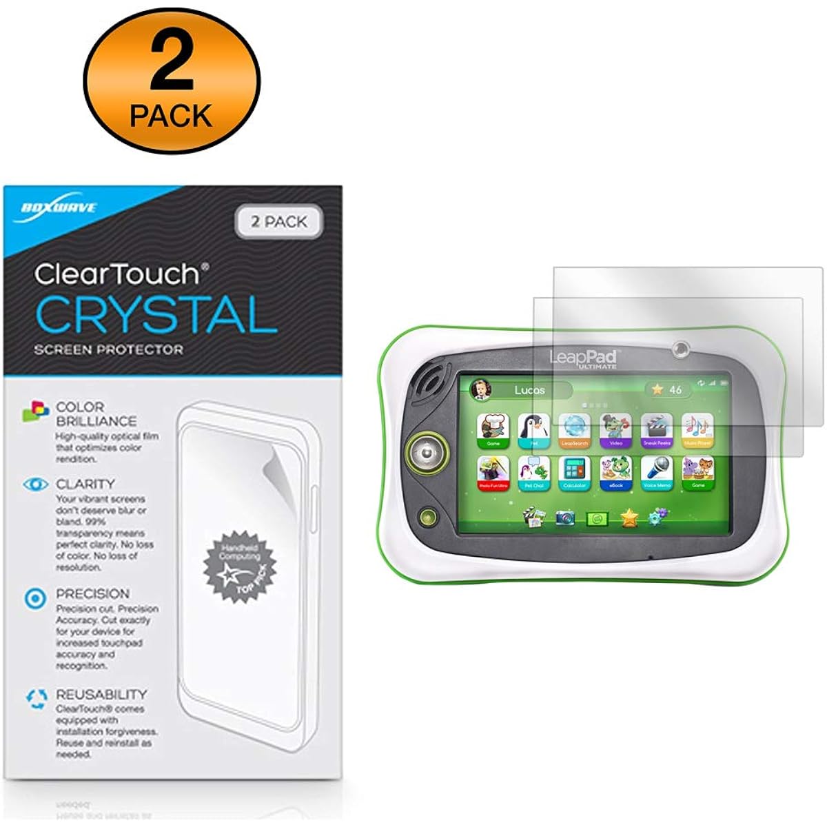 BoxWave Leapfrog LeapPad Ultimate Screen Protector [ClearTouch Crystal (2 Pack)] HD Film Skin - Protect your Leapfrog LeapPad Ultimate from Scratches