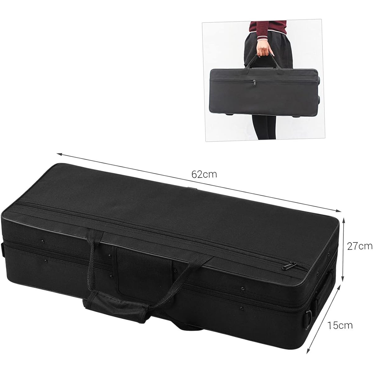 Btuty Alto Saxophone Brass Bend Eb E-Flat Black Nickel Plated Abalone Shell Key Carrying Case with Glove Cleaning Cloth Strap Grease Brush