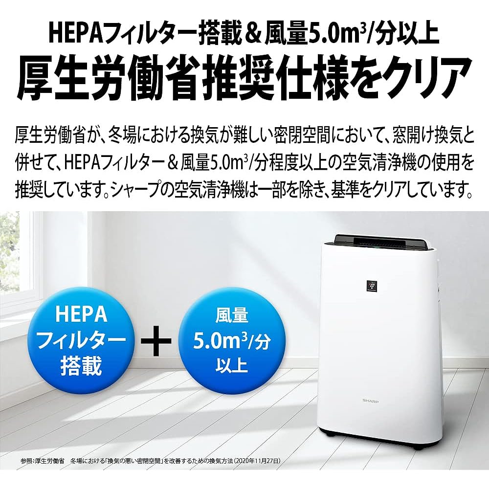 Sharp Humidifying Air Purifier Plasmacluster 7000 Standard 13 tatami / Air Purifier 23 tatami 2019 Model White KC-L50-W