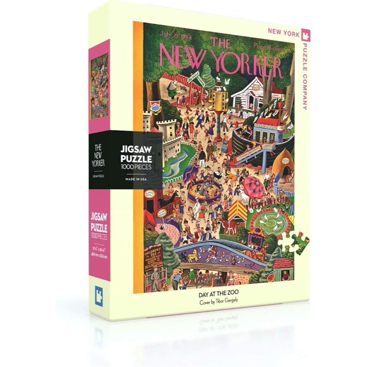 New York Puzzle Company - New Yorkers Day at the Zoo - 1000 Piece Jigsaw Puzzle
