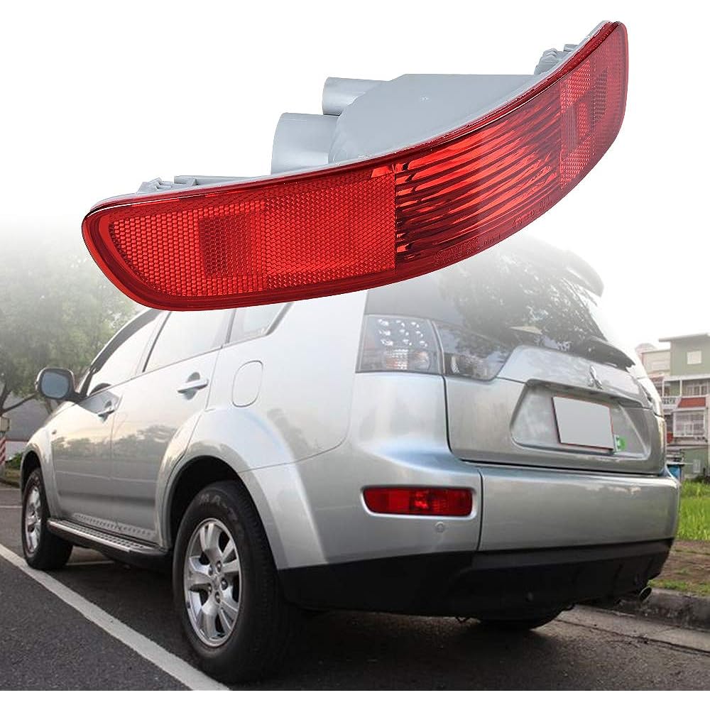 1 x Left Rear Red Tail Light Bumper Side Marker Reflector Housing Compatible with 2007-2012 Mitsubishi Outlander Peugeot 4007 Citrogram C Crosser.