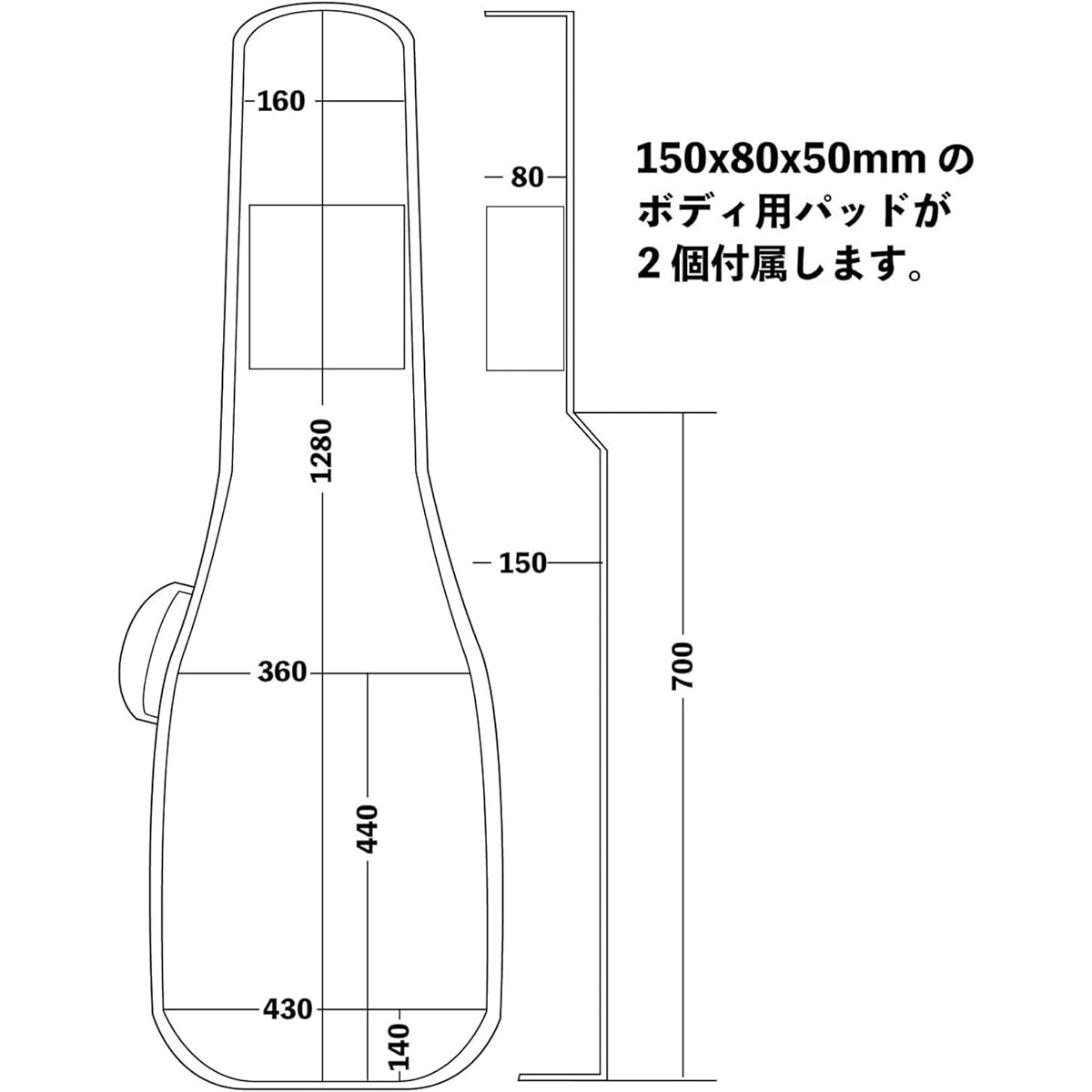 Kikutani acoustic bass gig bag 20mm thick cushion backpack type GVB-60AB