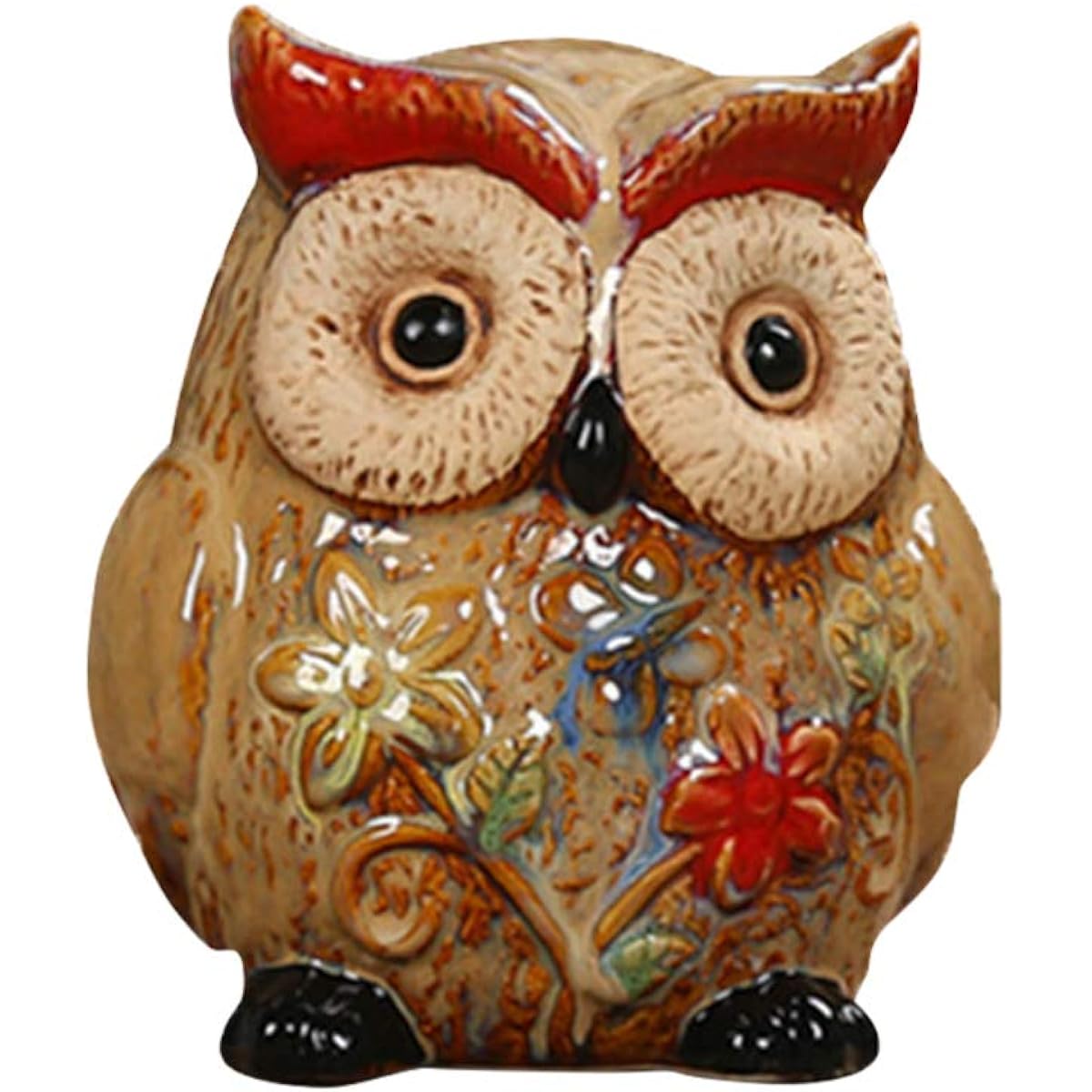 NUOBESTY Ceramic Piggy Bank Owl Shaped Money Holder Pot Owl Figurine Ornament Girls Boys Birthday New Year Gift