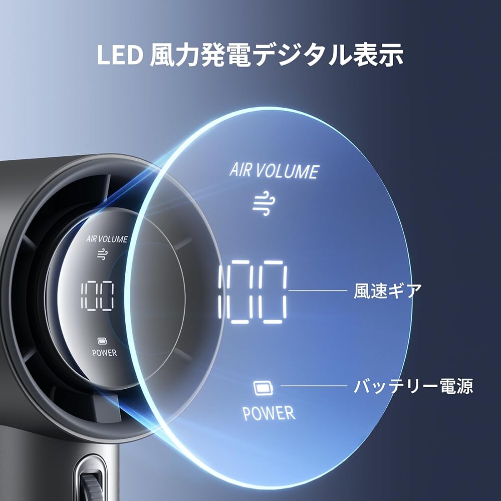 JISULIFE Handheld Fan, Turbo Fan, Rechargeable, 5000 mAh High Capacity Battery, 1-100 Speed Adjustable, LED Digital Display, Portable Small Fan, Metal Body, Great for Travel, Camping, Outdoor Use,