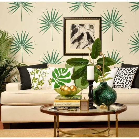 Palmetto Leaf Wall Stencils - Wall Paint Stencils Easily Transform Your Room - Large Stencils for Painting Walls - Stencils Instead of Wallpaper - Stencils for Walls and Floors