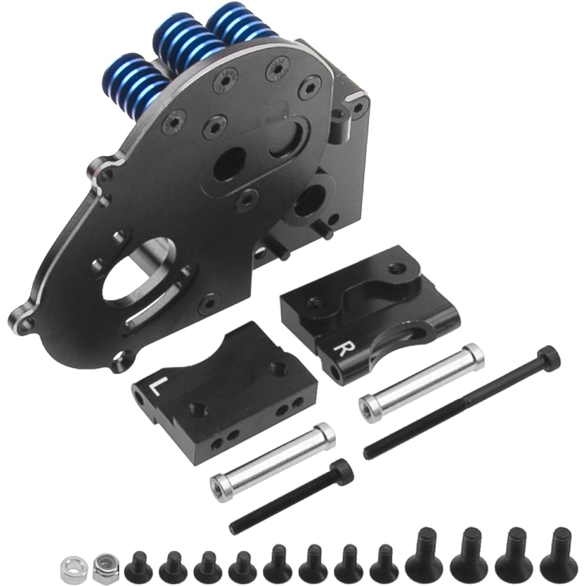 ShareGoo Aluminum Transmission Case Gearbox Housing Motor Plate Upgrade Parts #3691 Compatible with 1/10 Traxxas Slash 2WD Stampede VXL Rustler VXL Bandit RC Car