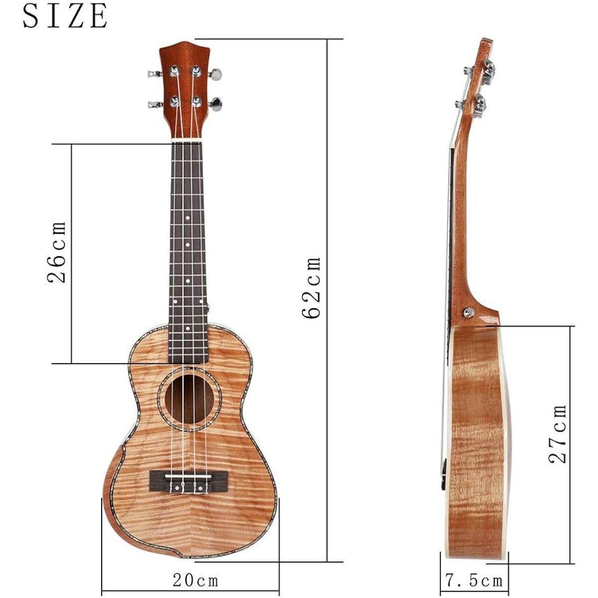 Ukulele 23 inch ukulele full peach core Armguard lacquer light audition performance wind print