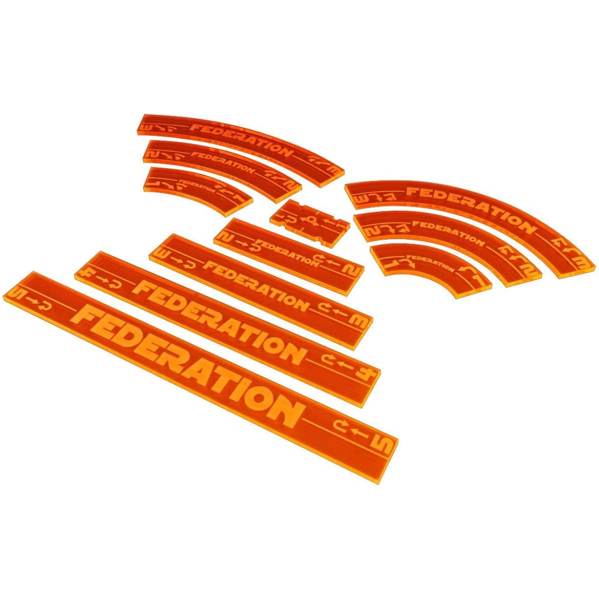 LITKO Space Fighter 2nd Edition Federation Control Gauge Set Fluorescent Orange (11)