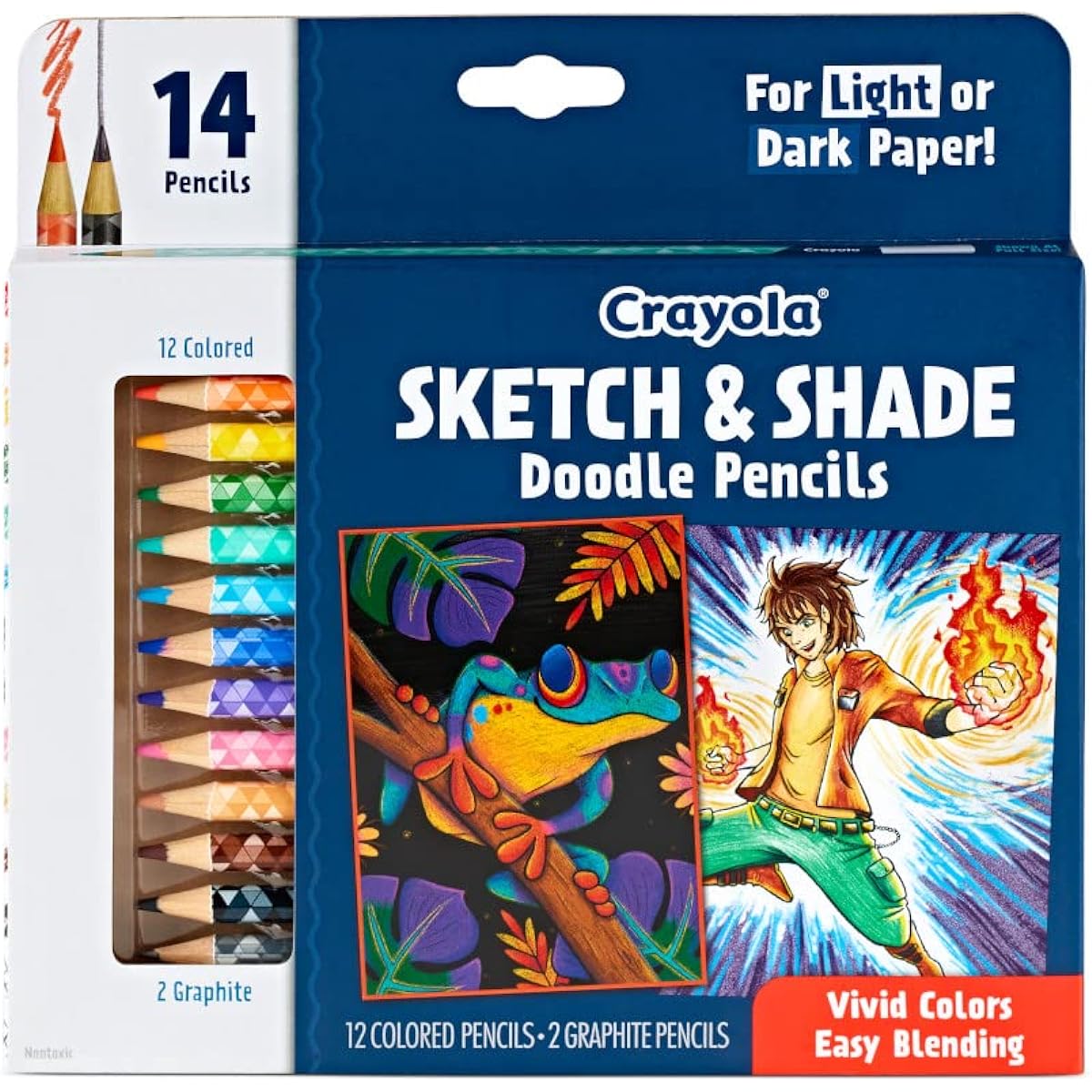 Crayola Art Pencils for Sketching & Shading, Colored Pencils, 2 Graphite Pencils, 14 Pencils