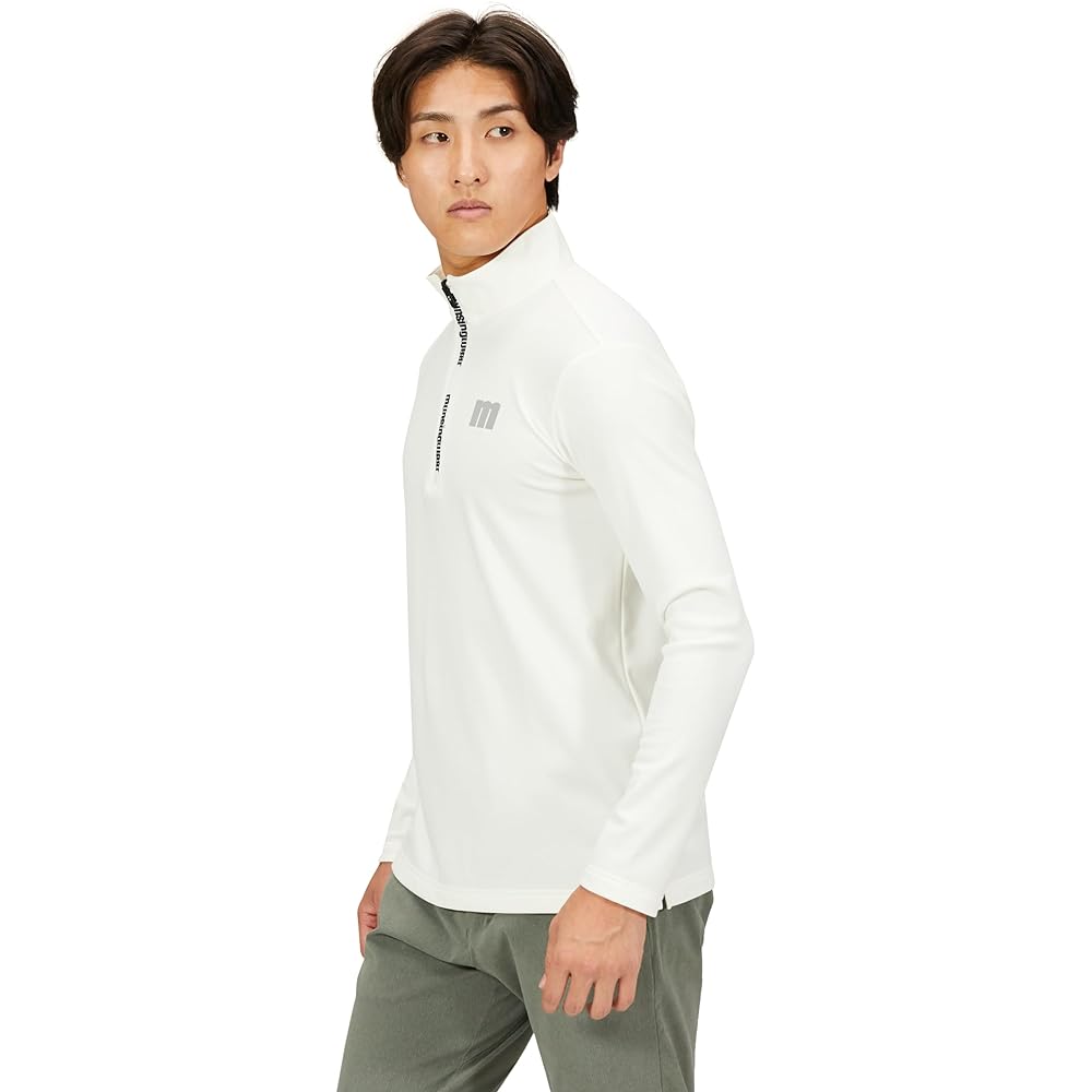 [Munsingwear] Long Sleeve Shirt Half Zip Stretch Thermal Simple Thick Golf MEMUJB09XJ Men's WH00 (White)