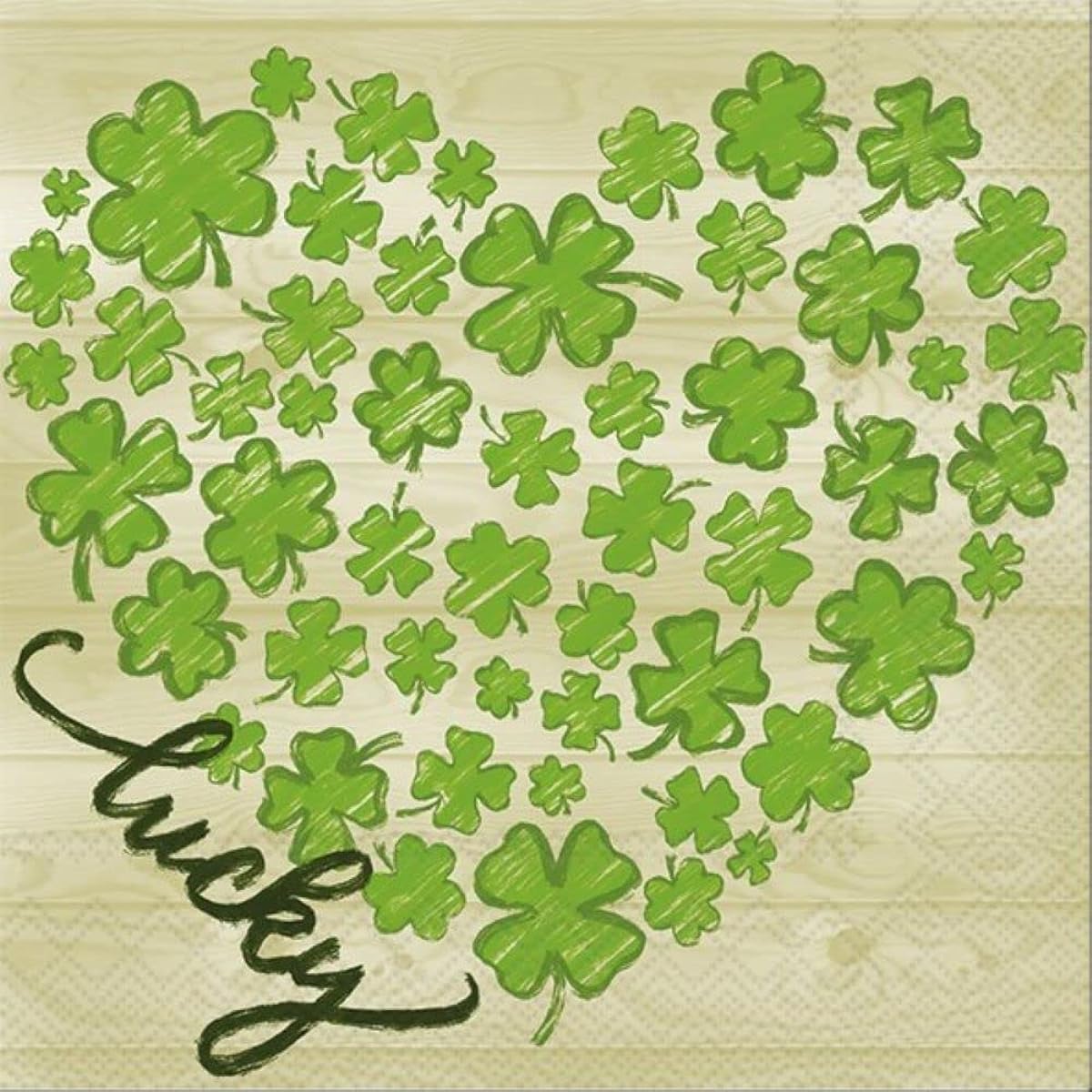 Boston International IHR 3-ply Paper Napkins, Lunch Size, 20 pieces, Lucky Heart
