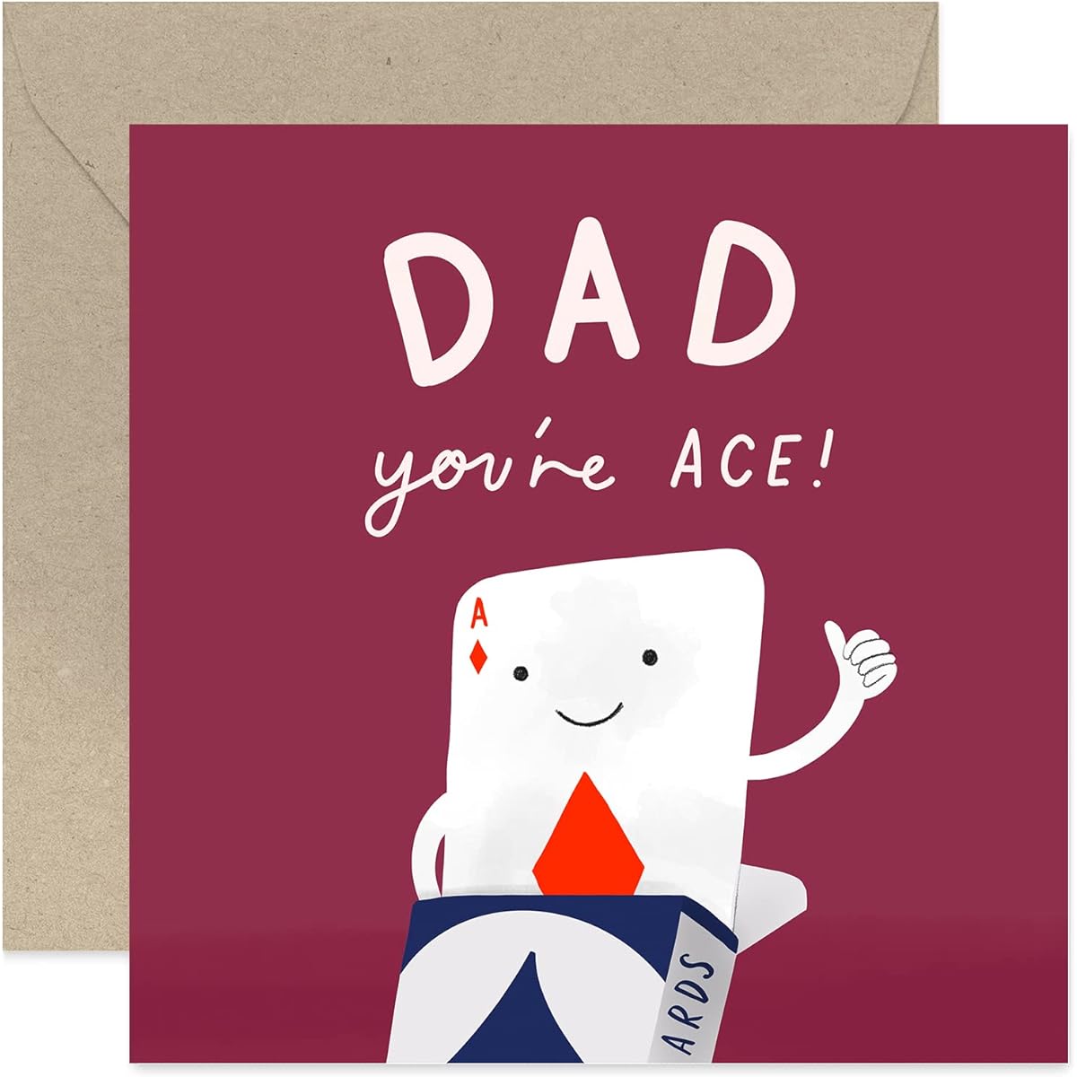 Old English Co. Dad You're Ace Birthday Cards - Funny Cute Card Deck Father's Day Gift Cards | From Son, Daughter, Kids | Blank Inside & Envelope Included