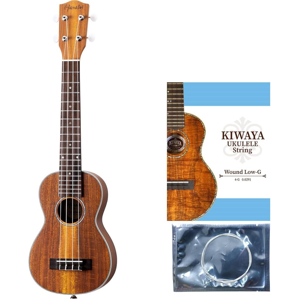 Hanalei HUK-500 Natural Matte [With replacement Low-G string] Ukulele Soprano All solid acacia core material [Long neck] Hanalei