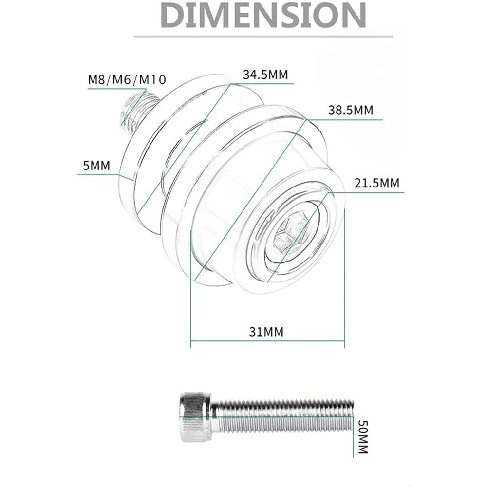 Stand Screw Slider Motorcycle Accessories 6mm Bracket Screw CNC Aluminum Rocker Arm Slider Bobbin is very suitable for Yamaha MT-07 FZ-07 MT07 FZ07 XSR700 2014-2021 (Color: Red)
