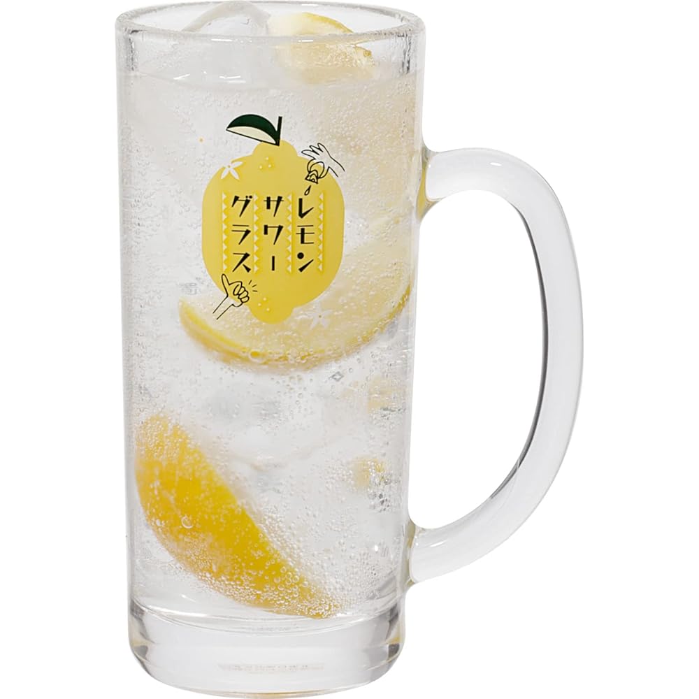 Toyo Sasaki Glass Lemon Sour Glass Mug with Guide Dishwasher Safe Made in Japan Set of 24 Case Sold 435ml P-06431-J425