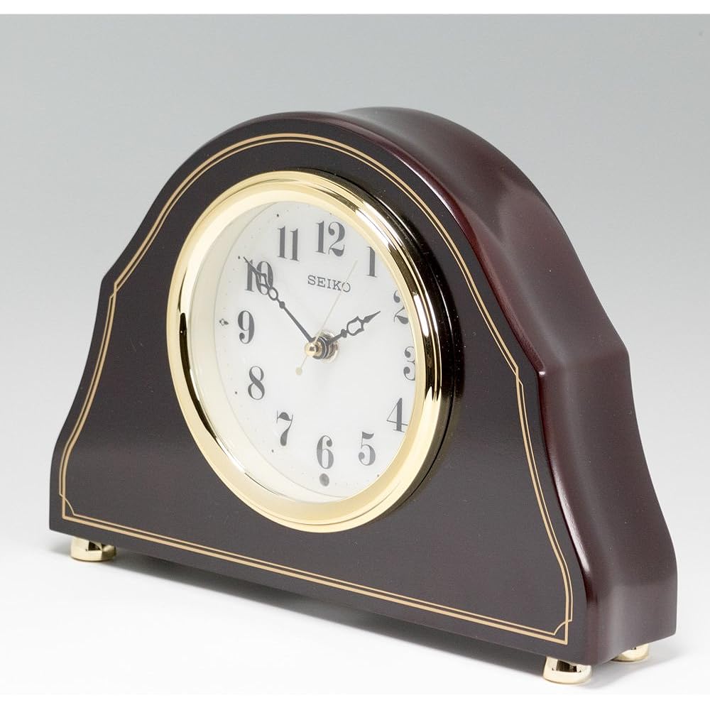 Seiko Clock Table Clock Radio Analog Wooden Frame Dark Brown Wood Grain Pattern Dark Brown Wood BZ239B SEIKO
