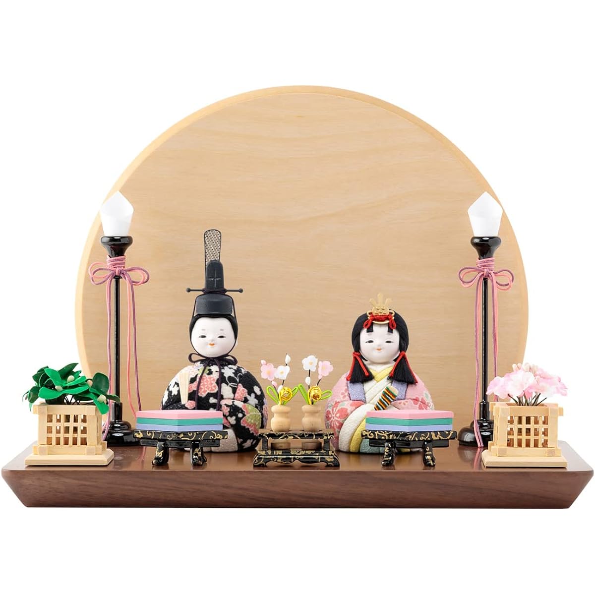 Purifua Hina Doll Compact Mini Size Woodgrain Prince and Princess Decoration Sunset - Evening Sun - Kiyo