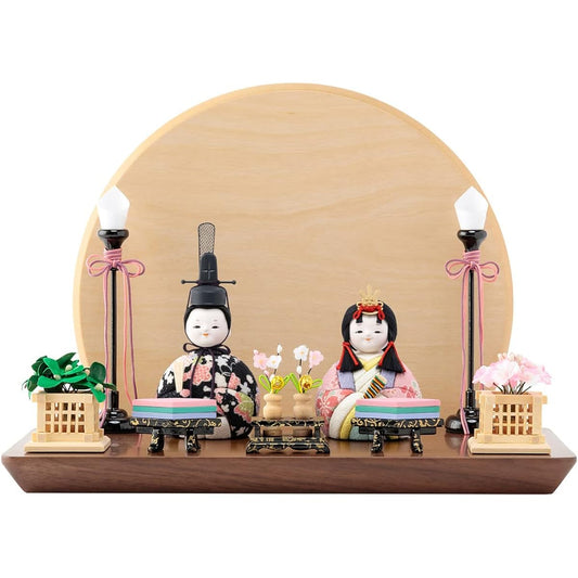 Purifua Hina Doll Compact Mini Size Woodgrain Prince and Princess Decoration Sunset - Evening Sun - Kiyo